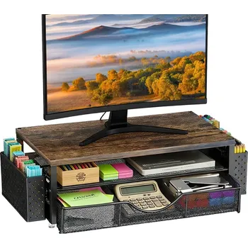 Psací stůl STOLEK POD MONITOR SE 2 ÚROVNĚMI, ORGANIZÉR NA STŮL, 2 ZÁSUVKY