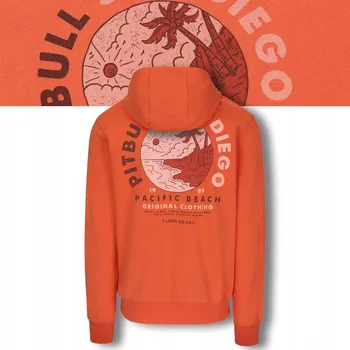 Pánská mikina Pánská mikina s kapucí Pitbull Pit Bull Planet Surf oranžová XL
