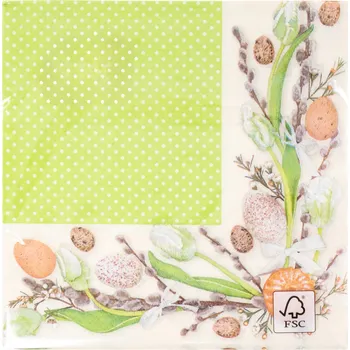 Papírový ubrousek Velikonoční dekorace Papírové ubrousky na stůl na Velikonoce s pískátky