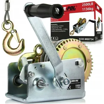 Stavební technika Ruční naviják Mar-Pol 1125 kg, 10 m, 4,8 mm