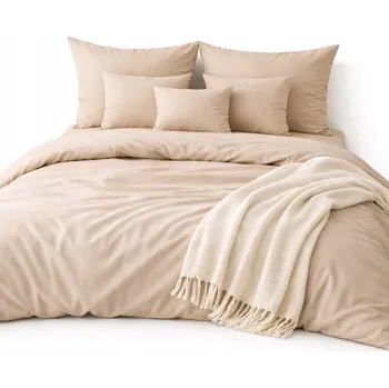 Povlečení Povlečení 160x200 + 2 Povlaky na polštáře Sada na zip – tmavě béžová
