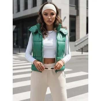 Dámská vesta Dámská prošívaná vesta OSHE zelená FashionStreet TY3702 XXL