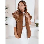 Dámská prošívaná vesta NIMIA camel FashionStreet TY3249 S/36