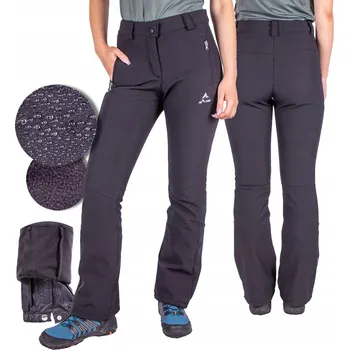 Dámské kalhoty DÁMSKÉ softshellové kalhoty TREKKINGOVÉ outdoorové nepromokavé FIRI černé 36