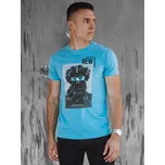 Pánské tyrkysové tričko s potiskem FashionStreet RX5551 XL