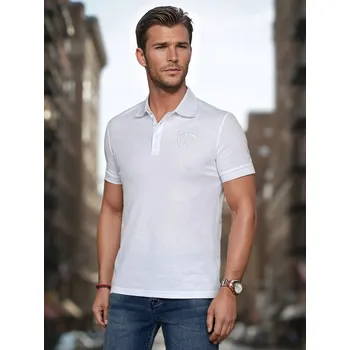 Pánské tričko Pánská polokošile s nášivkou bílá FashionStreet PX0627 L