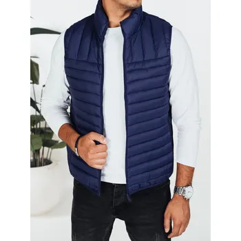 Pánská prošívaná tmavě modrá vesta FashionStreet TX5082 XXL