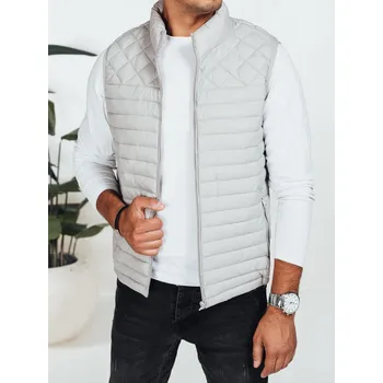 Pánská bunda Pánská prošívaná vesta světle šedá FashionStreet TX5078 XL