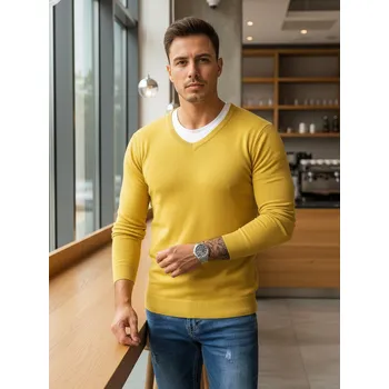 Pánský svetr Pánský žlutý svetr FashionStreet WX1918 M