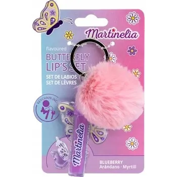 Přípravek na rty MARTINELIA LESK NA RTY A BALZÁM NA RTY PRO DĚTI PŘÍVĚSEK NA KLÍČE JAHODA