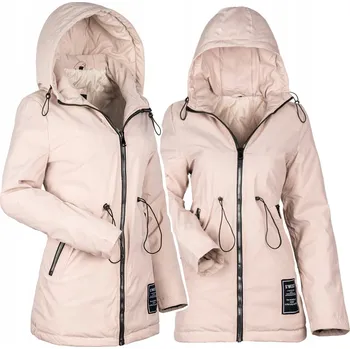 Dámská parka PARKA PŘECHODNÁ BUNDA S TVAROVANÝM PASEM LEHKÁ JARNÍ PODZIMNÍ S KAPUCÍ S