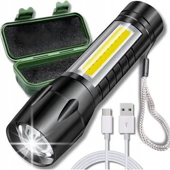 Svítilna TAKTICKÁ SVÍTILNA ZOOM SILNÁ 9,3 CM LED+COB ČERNÁ