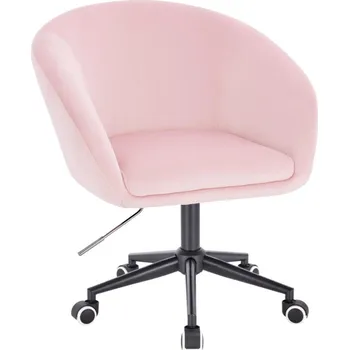 LuxuryForm DESIGN Kosmetická židle VENICE VELUR na černé podstavě s kolečky - růžová