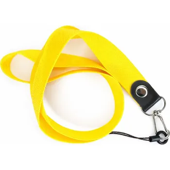Šňůrka na mobilní telefon s karabinou, šířka 2 cm, barva žlutá