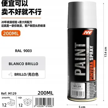 Barva ve spreji Barva ve spreji bílá lesklá 200 Ml, 6 Ks