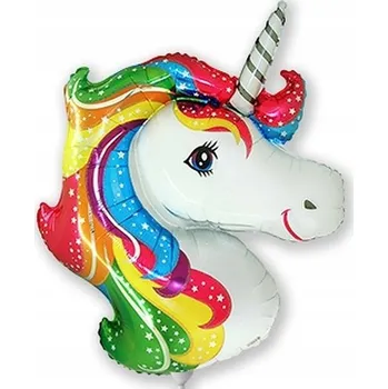 Balónek Flexmetal Fóliový Balónek na Tyčku Hlava Jednorožce - 36 cm - 1 ks