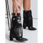 Dámské kozačky na jehlovém podpatku s širokým svrškem černé FashionStreet ZY1116 37