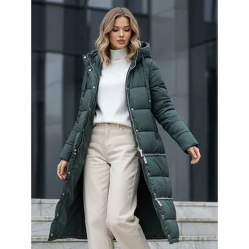 Dámská bunda FashionStreet dámská zimní dlouhá zelená bunda TY5138 L