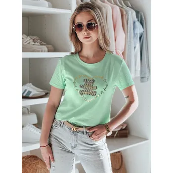 Dámské tričko TEDDYCAP dámské tričko s medvídkem mint FashionStreet RY2747 S