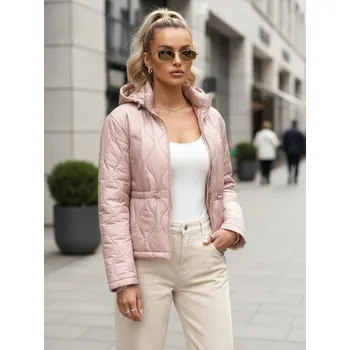 Dámská prošívaná bunda s kapucí ve světle růžové barvě FashionStreet TY5532 S