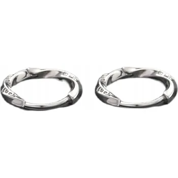 Náušnice Möbius Hip Hop Pánské Náušnice, Stříbro S925, Retro Stříbrná