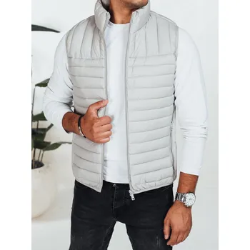 Pánská bunda Pánská prošívaná vesta světle šedá FashionStreet TX5080 XL