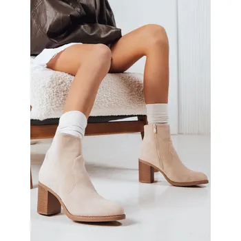 Dámské kozačky Dámské semišové béžové kozačky FashionStreet ZY1248 36