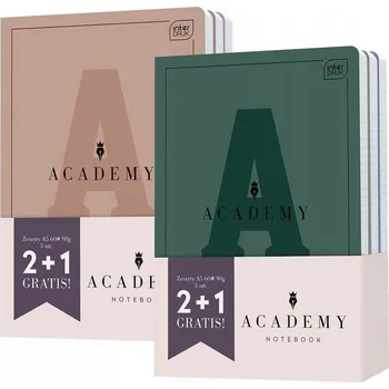 Sešit Sada sešitů A5/60 Čtvereček 3 Kusy Mix Barev Academy Interdruk