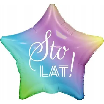 Balónek Fóliový balónek hvězda duhová Sto Let 44 cm