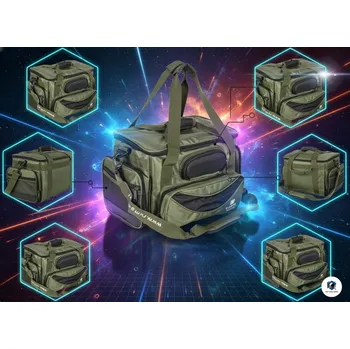 VODĚODOLNÁ RYBÁŘSKÁ TAŠKA RUMPOL 50X27CM VELKÁ PEVNÁ PŘES RAMENO NA PŘÍSLUŠENSTVÍ