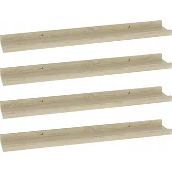 police Nástěnné police, 4 ks, dub sonoma, 60x9x3 cm