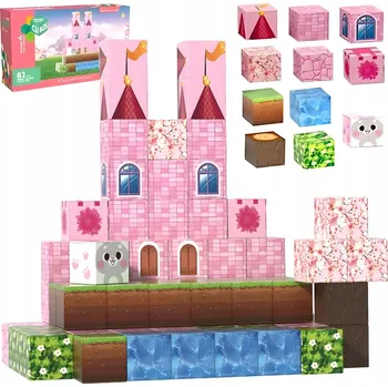 ostatní stavebnice Stavebnice KRYCHLE - růžový zámek 82 ks