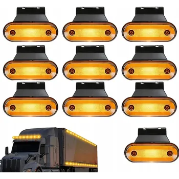 Přídavný světlomet SADA 10x OBRYSOVÉ SVĚTLO ORANŽOVÁ LED diodová OBRYSOVKY 12V 24V