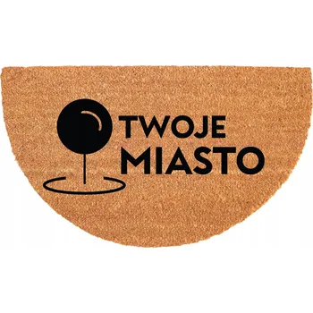 Rohožka PŮLKRUHOVÁ KOKOSOVÁ VSTUPNÍ ROHOŽKA 40x70 s VLASTNÍM POTISKEM - VÁŠ TEXT / MĚSTO