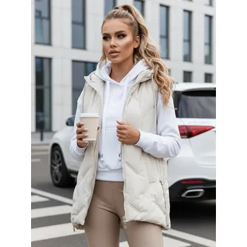 Dámská vesta Dámská prošívaná vesta s kapucí bílá FashionStreet TY5108 XL