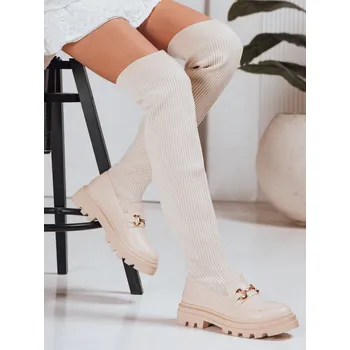 Dámské polobotky Dámské ponožkové boty béžové FashionStreet ZY1323 38