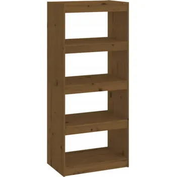 Knihovna Regál na knihy/přepážka, medově hnědá, 60x30x135,5 cm, borovice