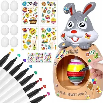 omalovánky Kraslice k malování DIY samolepky/vajíčka/fixy zajíček šedo-béžový