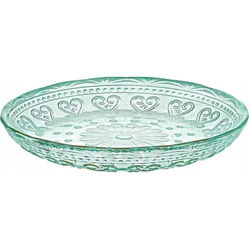 Talíř VILLA ITALIA Skleněný dezertní talířek 15 cm FIORINO, mořská barva