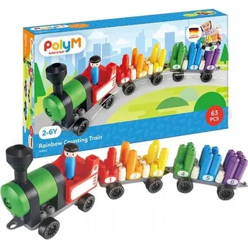 ostatní stavebnice Stavebnice pro děti 2+ MĚKKÝ Počítací vláček 63 dílů PolyM