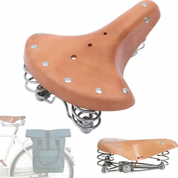 Sedlo na kolo Retro kožené sedlo na kolo se třemi pružinami