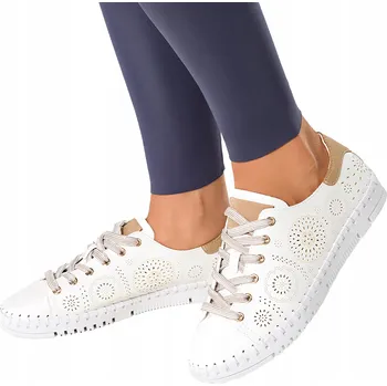 Dámské tenisky SPORTOVNÍ DÁMSKÁ OBUV Sneakersy Ažurové Pohodlné Pružná Podrážka vel. 37