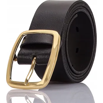 Opasek DÁMSKÝ Pásek GRACIO pravá kůže ČERNÝ zlatá klasická spona