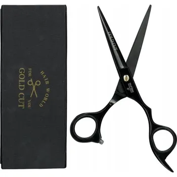 Kadeřnické nůžky PROFESIONÁLNÍ KADEŘNICKÉ NŮŽKY GOLD CUT, POLOVIČNÍ SADA, ČERNÉ, POUZDRO NHFB60 , 6,0"