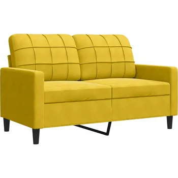 Pohovka Žlutá dvoumístná pohovka, 120 cm, čalouněná sametem