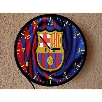Hodiny Hodiny noční lampa FC BARCELONA