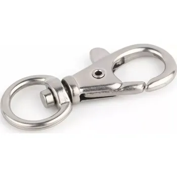 Karabina mini s otočným U třmenem - 40 x 6 mm, niklovaná