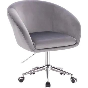 LuxuryForm DESIGN Kosmetická židle VENICE VELUR na stříbrné podstavě s kolečky - světle šedá