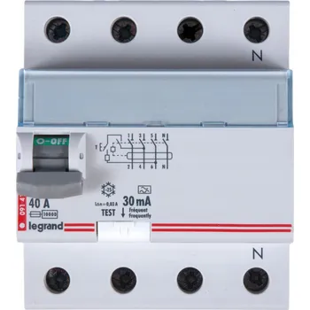 Proudový chránič Proudový chránič 4P 40A 30mA typ A P304 série TX3 411765 Legrand