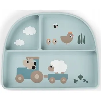 Talířek Done By Deer modrý silikonový